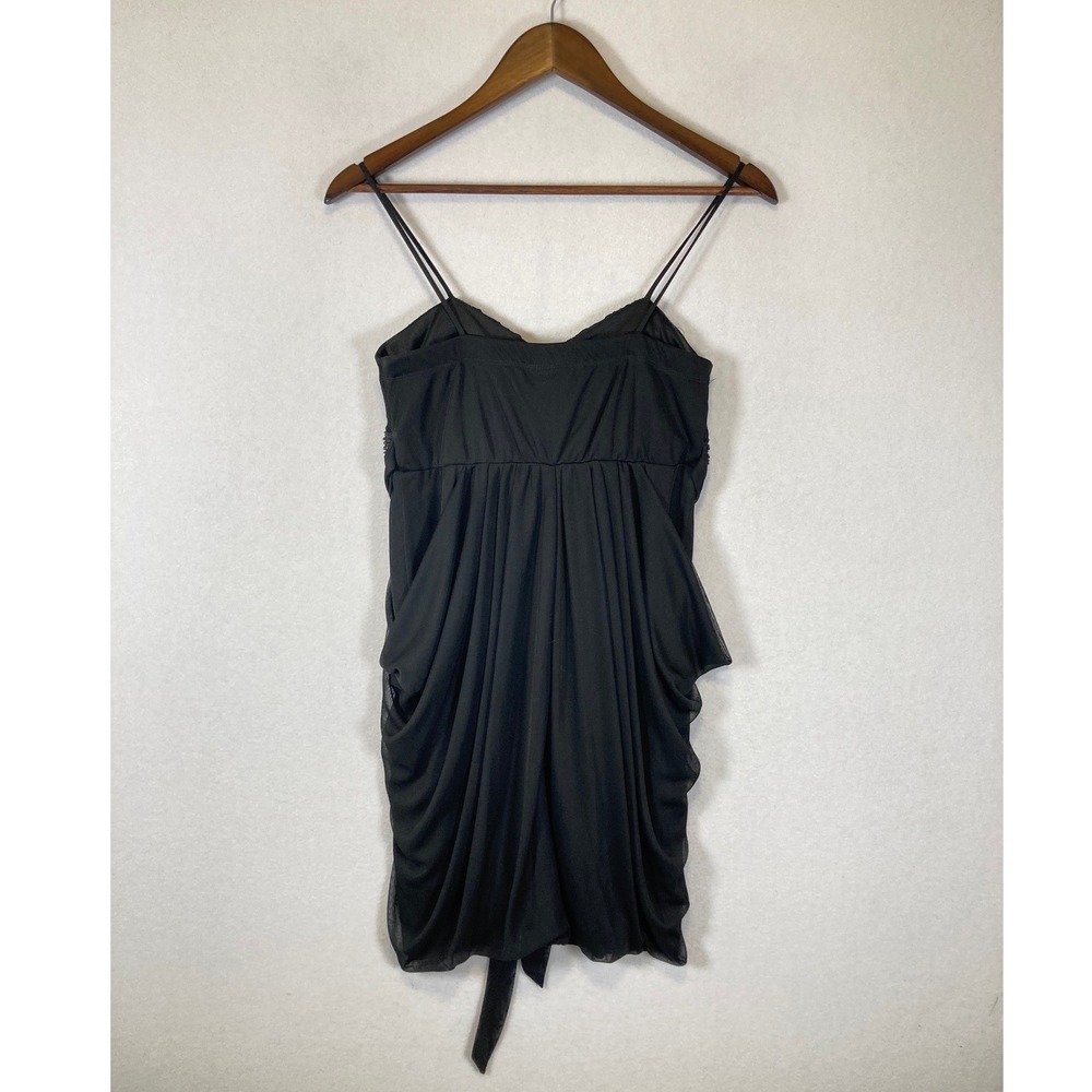 Cocktail Sweet Storm Women M Black Beaded Empire Waist Chiffon Dress 26579 - Picture 2 of 9